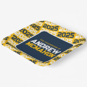 金ゴールド・ネイビーパーソナライズされたル卒業 ペーパープレート (傾斜あり)