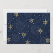 金ゴールド&ネイビーブルーウィンターリハーサルディナーパーティー 招待状 (裏面)