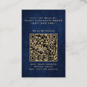 金ゴールド&ネイビーブルークラスヨガエレガント霊気マンダラ 名刺 (裏面)