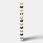 金ゴールド&ネイビーブルーシェブロンパターンiPadケース Case-Mate iPhoneケース (裏面 / 左)