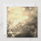 金ゴールド&ネイビーブルーバー（ユダヤ教の）バル・ミツバー 招待状 (裏面)