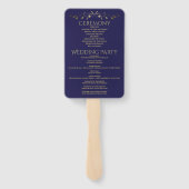 金ゴールド&ネイビーブルーフラエレガントリッシュ結婚式 プログラム ハンドファン (裏面)