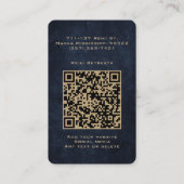 金ゴールド&ネイビーブルーマンダラ霊気癒し瞑想 名刺 (裏面)