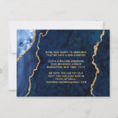 金ゴールド&ネイビーブルーマーブルゲート新しいアドレス移動 案内状 (裏面)