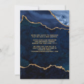 金ゴールド&ネイビーブルーマーブル新しいアドレス移動 案内状 (裏面)