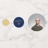 金ゴールド&ネイビーブルーリタイアモダンメントパーティーデコール コンフェッティ (裏面)