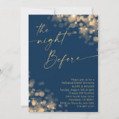 金ゴールド&ネイビーブルーリハーサルディナー 招待状 (正面)