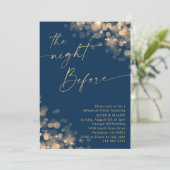 金ゴールド&ネイビーブルーリハーサルディナー 招待状 (スタンド正面)