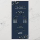 金ゴールド・ネイビーブルー野球結婚式 プログラム (裏面)