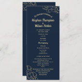 金ゴールド・ネイビーブルー野球結婚式 プログラム (正面/裏面)