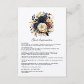 金ゴールド、ネイビーブルー、ブルゴーニュフローラゲスト詳細 エンクロージャーカード (正面)