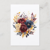 金ゴールド、ネイビーブルー、ブルゴーニュフローラゲスト詳細 エンクロージャーカード (裏面)