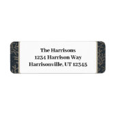 金ゴールド&ネイビーホリー差出人住所 ラベル (正面)