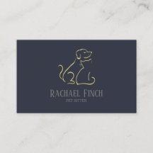 金ゴールド&ネイビーモダンミニマリストペットシッター