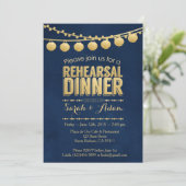 金ゴールド&ネイビーリハーサルディナー招待状 招待状 (スタンド正面)