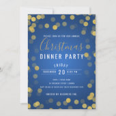 金ゴールド&ネイビー企業のクリスマスパーティー 招待状 (正面)