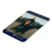 金ゴールド&ネイビー写真卒業発表 マグネット (左側)