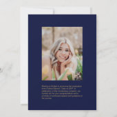 金ゴールド&ネイビー卒業写真のお知らせ 案内状 (裏面)