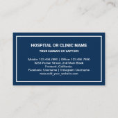 金ゴールド・ネイビー歯科クリニック歯科医 名刺 (裏面)