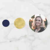 金ゴールド&ネイビー紙吹雪モダン退職パーティーデコール コンフェッティ (裏面)