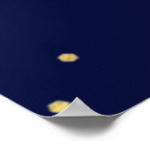 金ゴールド&ネイビー紙吹雪70th Birthday Party Welcome ポスター (角)