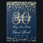 金ゴールド・ネイビー・ブルー30th Birthdayゲスト・ブック・紙吹雪 ノートブック<br><div class="desc">ネービーブエレガントルーパーティー金ゴールドグリッター紙吹雪の第30回誕生日テンプレート。簡単を使用し、簡単をカスタマイズします。今すぐご注文ください。</div>