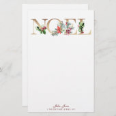 金ゴールド·ノエル·フェイクデザイン·クリスマス·ホリデー·ノート 便箋 (正面/裏面)