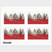 金ゴールド・ノット・ダブル中国の・ハピ結婚ネスの写真 長方形シール (シート)