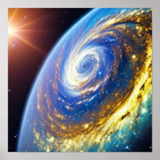 金ゴールド・ハリケーン・オン・ザ・プラネット・ポスター ポスター (正面)