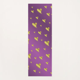 金ゴールド,ハート，紫，装飾，メダル，賞，日， ヨガマット