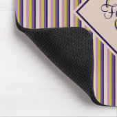 金ゴールド、バイオレット、パープル、ピンクのモノグラム マウスパッド (コーナー)