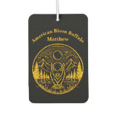 金ゴールド・バッファローが自然・シーンで雄大に立つ カーエアーフレッシュナー (正面)