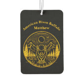 金ゴールド・バッファローが自然・シーンで雄大に立つ カーエアーフレッシュナー (裏面)