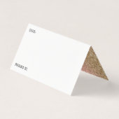 金ゴールド&バラ金ゴールドグリッターアクセントレシピテントカード 名刺 (裏面)