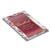 金ゴールド,バラ金ゴールド大理石&ホワイトサテン – ゲストブック ノートブック (右側)