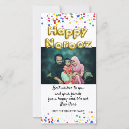 金ゴールド・バルーン・ハッピー・ノルズ・ペルシャ新年写真 シーズンカード