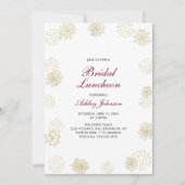 金ゴールド&バースタイリッシュグンディブライダルルンチョン招待状 招待状 (正面)