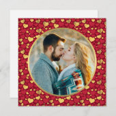 金ゴールド、パーソナライズされた赤いハートバレンタインのギフト (正面/裏面)