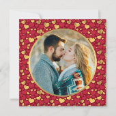 金ゴールド、パーソナライズされた赤いハートバレンタインのギフト (正面)