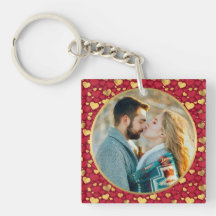 金ゴールド、パーソナライズされた赤いハートバレンタインのギフト