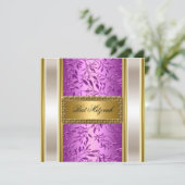 金ゴールド&パープルアールデコバルミツワー招待状 招待状 (スタンド正面)