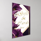 金ゴールド&パープルエレガントキャラリリーの結婚式の贈り物 箔ポスター (レイダウン)