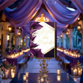 金ゴールド&パープルエレガントキャラリリーの結婚式の贈り物 箔ポスター