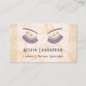 金ゴールド&パープルグリッターまつ毛&写真 名刺 (正面)