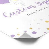 金ゴールド&パープルバルーンガールバースデーパーティーカスタム ポスター (角)