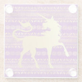 金ゴールド&パープルボヘミアンパターン&ユニコーンパターン ガラスコースター (裏面)