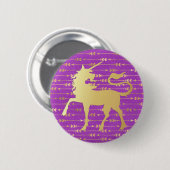 金ゴールド&パープルボヘミアンパターン&ユニコーン 缶バッジ (正面&裏面)