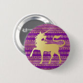 金ゴールド&パープルボヘミアンパターン&ユニコーン 缶バッジ (正面&裏面)