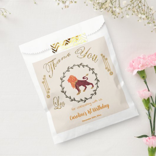 金ゴールド&パールスレオ1歳の誕生日ありがとう フェイバーバッグ (封をした状態)