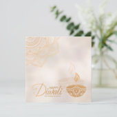 金ゴールド&パールハッピーディワリカード カード (スタンド正面)